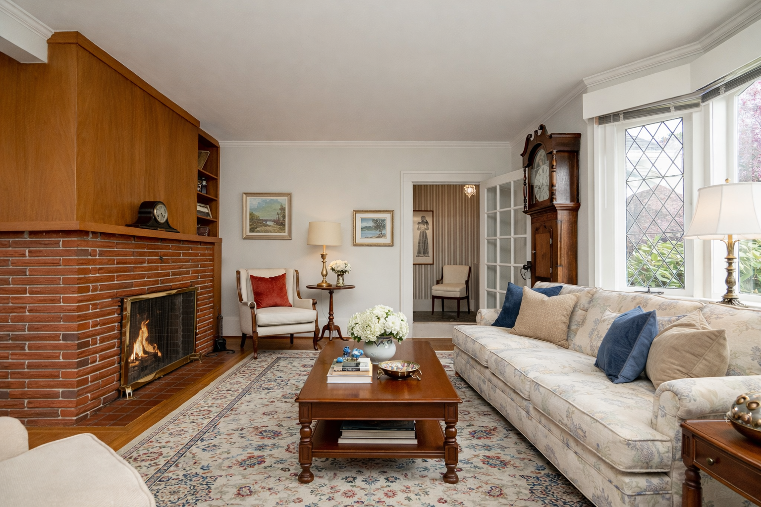 Elegant living room with traditional decor